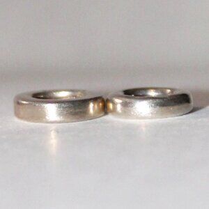 Pandora Sterling Silver Plain Round Ring Spacer Charms Bundle of 2